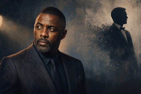 Idris Elba em ilustração sobre a possibilidade de interpretar James Bond