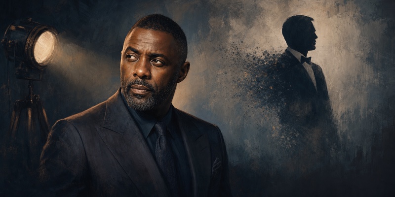 Idris Elba em ilustração sobre a possibilidade de interpretar James Bond